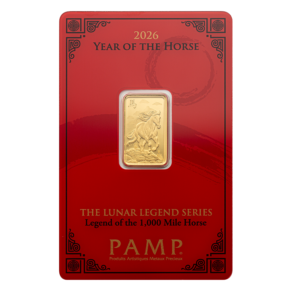 Pamp Suisse Lunar Legends 2026 Year of the Horse 5g Gold Bar